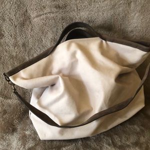 Jo handbags canvas tote with suede handles